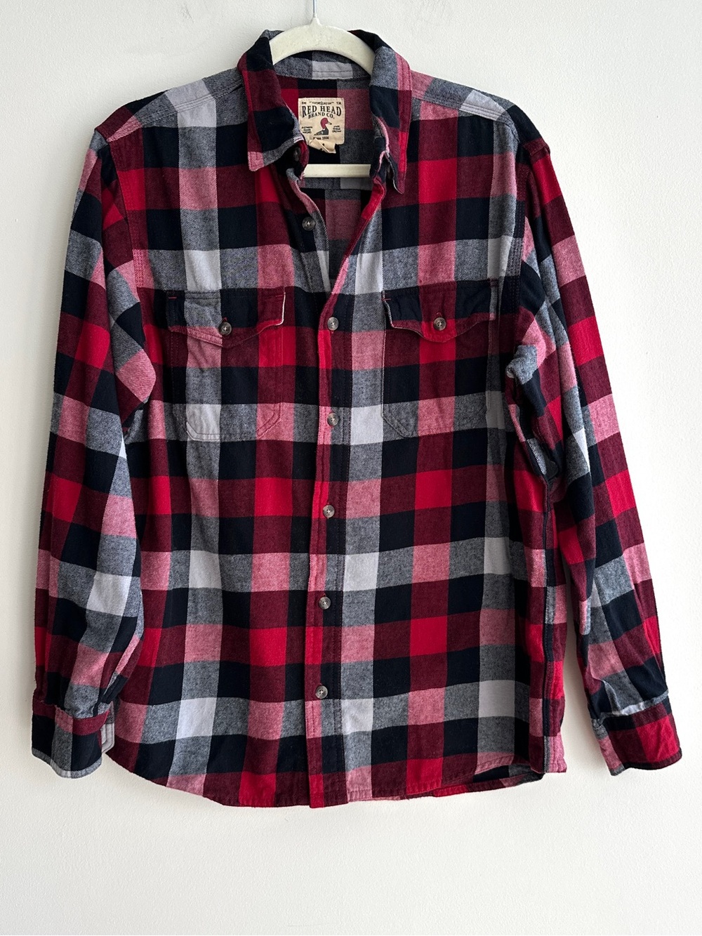 RedHead Brand Co. Red/Black Buffalo Plaid Flannel, Women’s Button Down, Medium